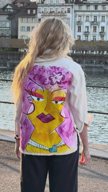 Hand Painted Jacket - Pink Muse