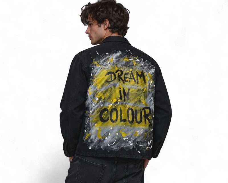 Hand Painted Jacket - Dream in Colour Black