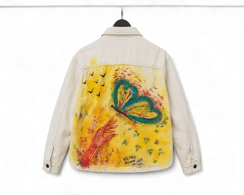 Hand Painted Jacket - Butterfly Awakening