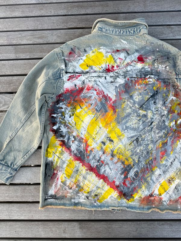 Hand Painted Jacket - Abstract Heart