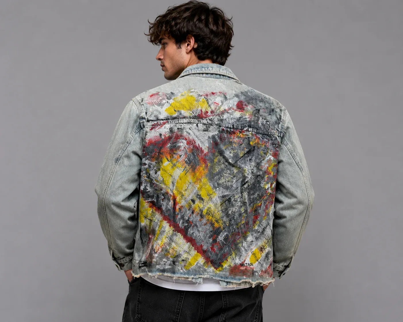Hand Painted Jacket - Abstract Heart, Size: M