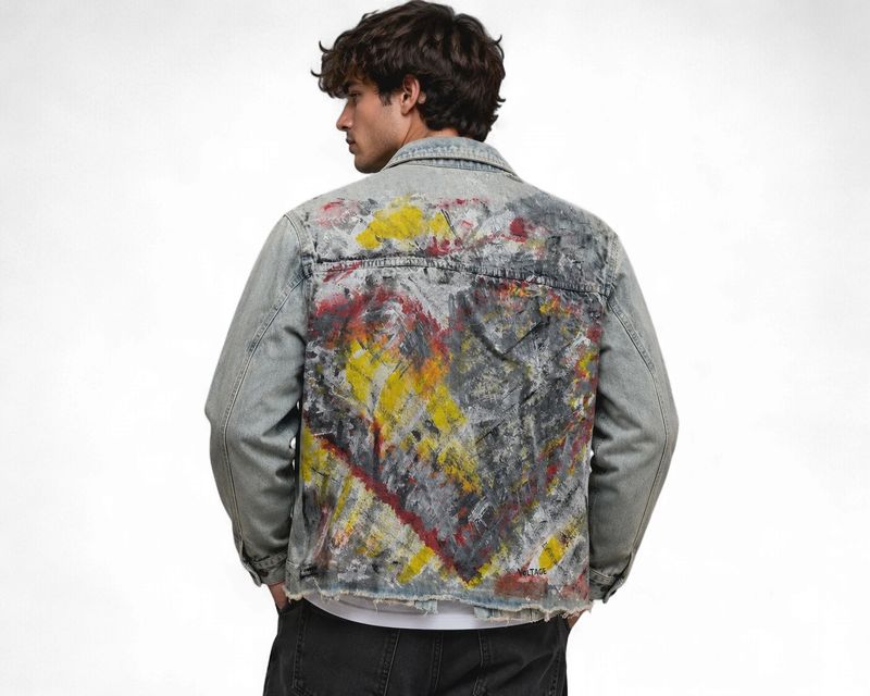 Hand Painted Jacket - Abstract Heart
