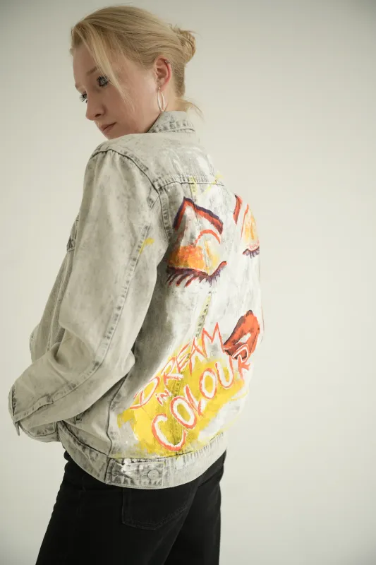 Hand Printed Jacket - Dream in Colour Gray
