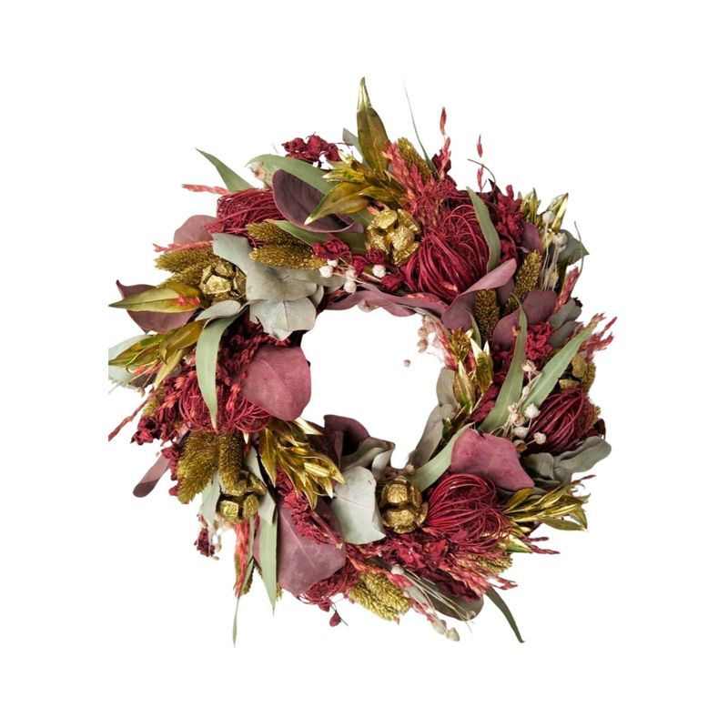 Holiday Cheer Dried Flower Wreath – S