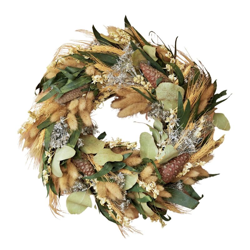 Silver Frost Dried Flower Wreath – L