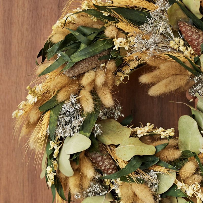 Silver Frost Dried Flower Wreath – L