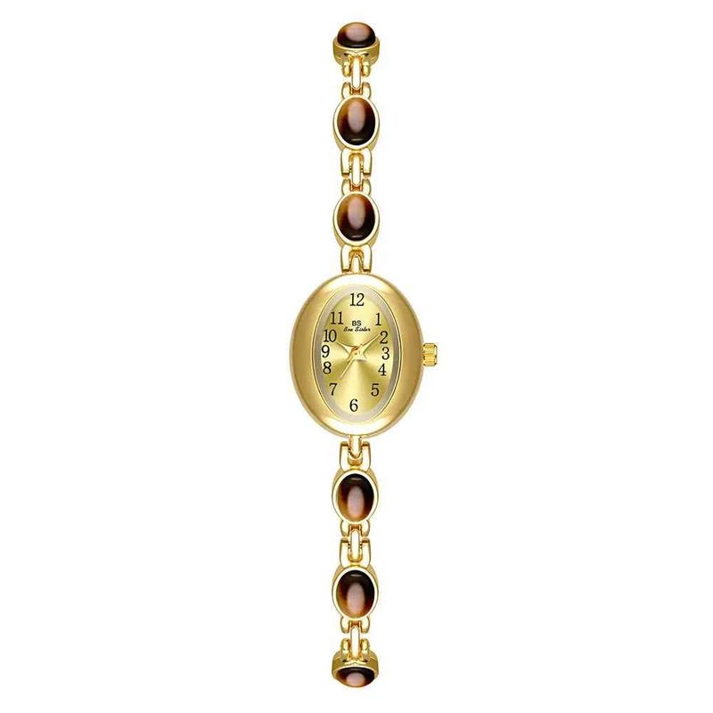 Diego - Gold Oval Case Gemstone Women's Watch