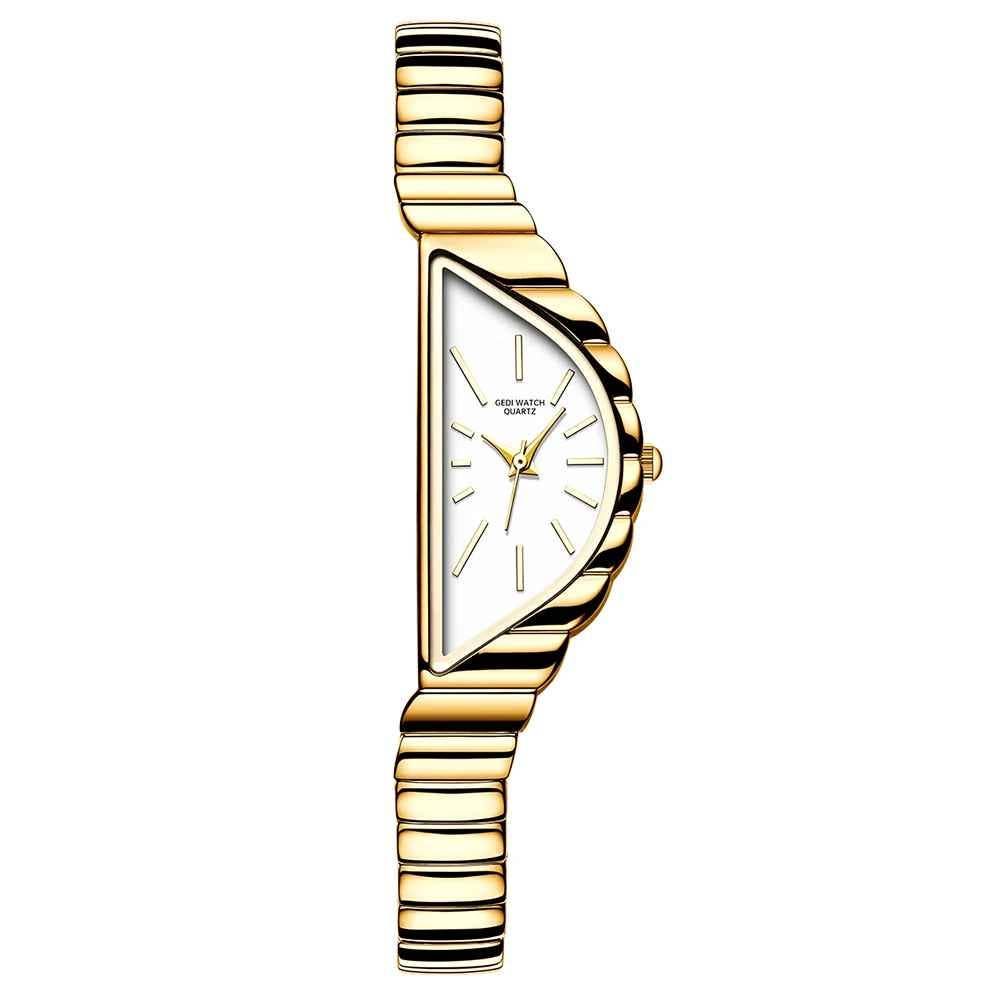 Balu - Vintage Half Moon Women's Watch, Style: Gold White