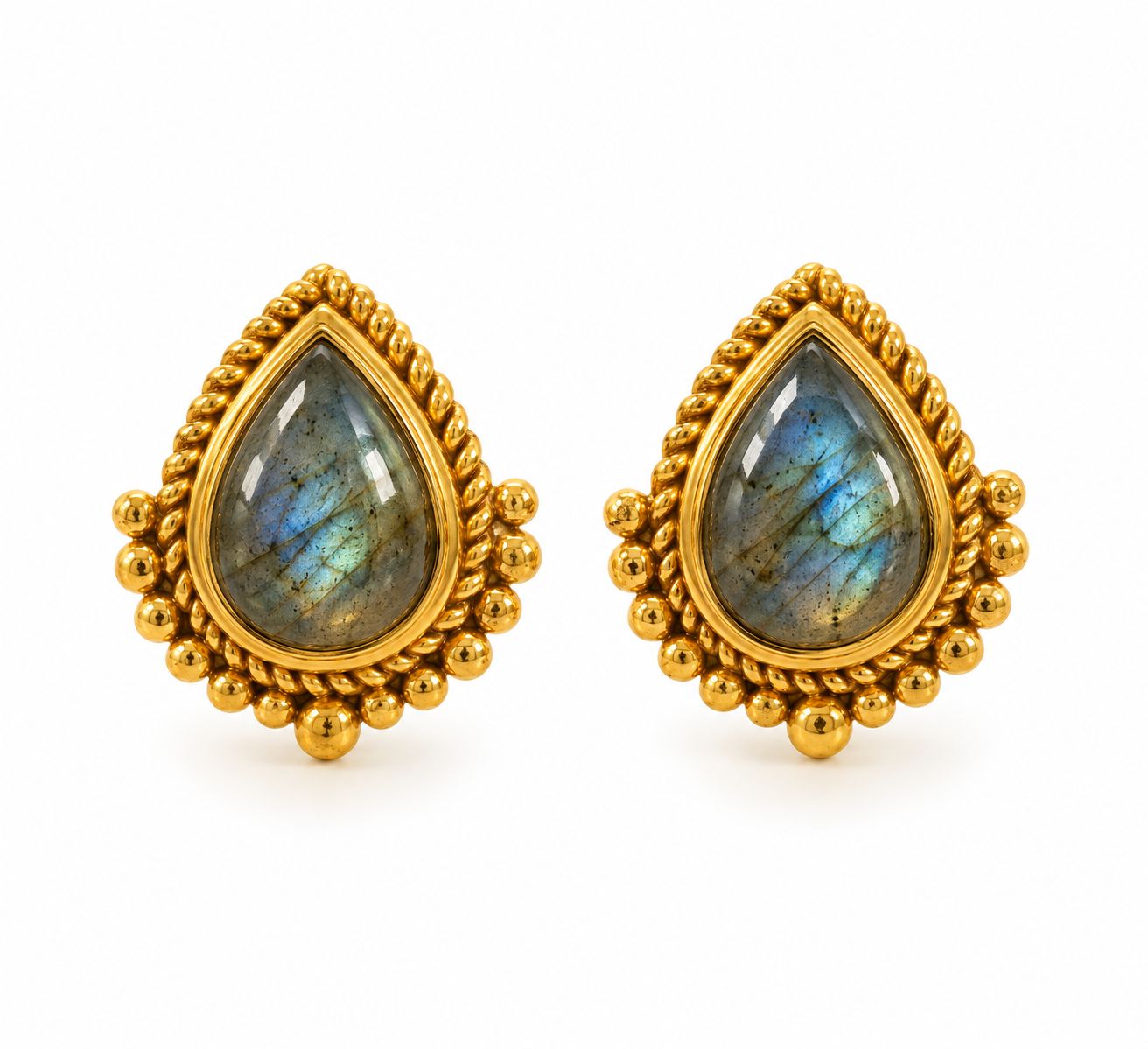 Stud Earrings Drop - Labradorite