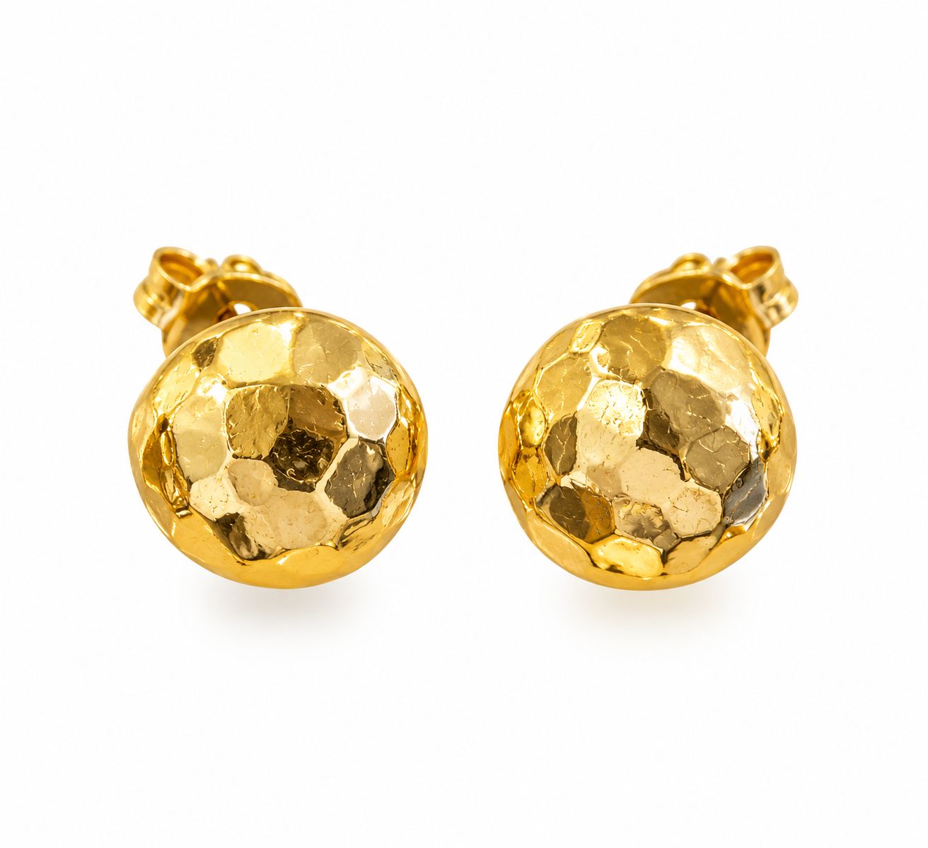 Gold Hammered Stud Earrings