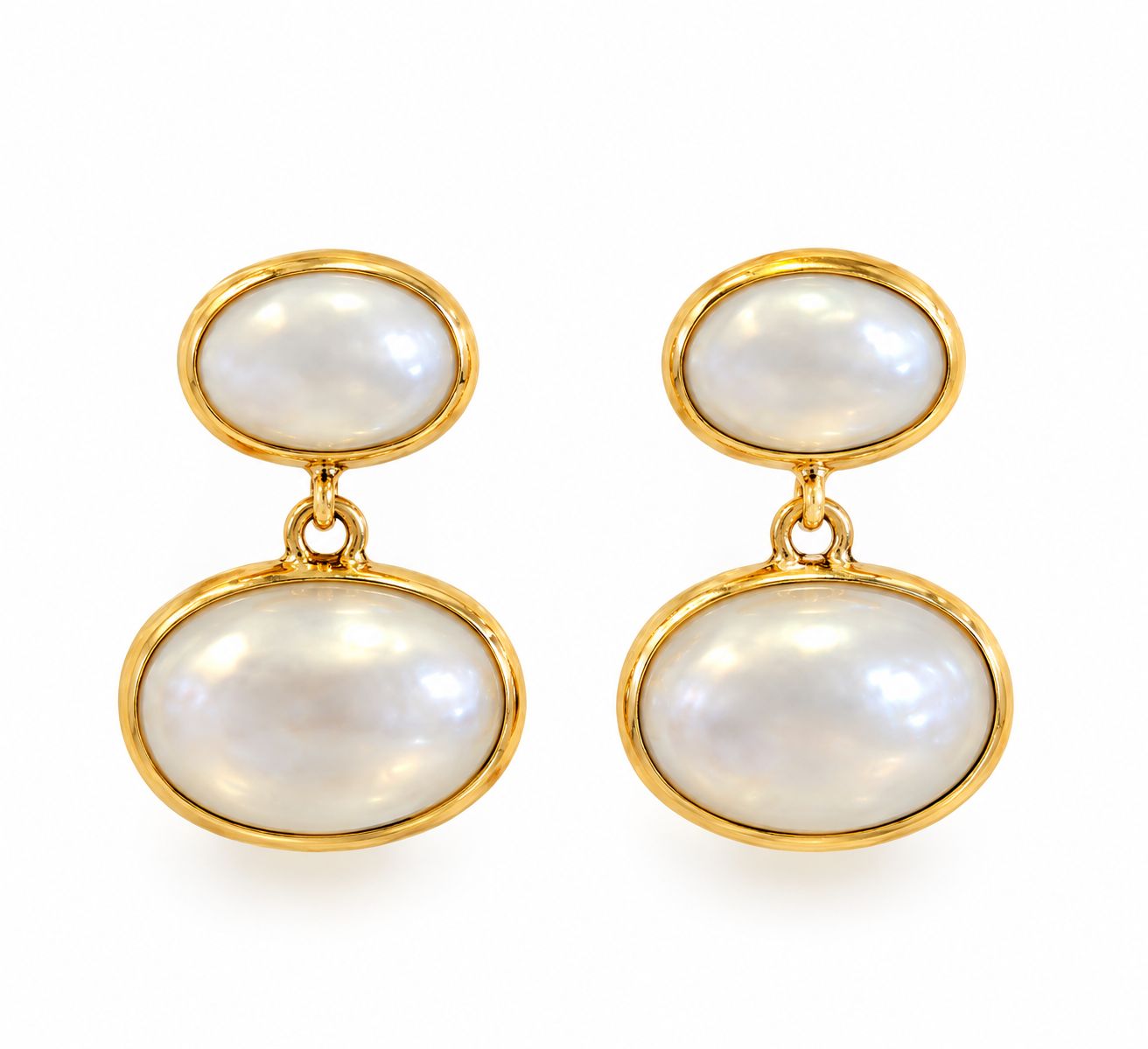 Earrings Double - Pearl