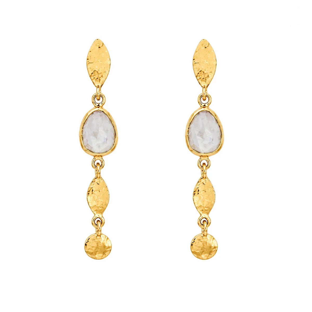 Earrings - Moonstone String Gold