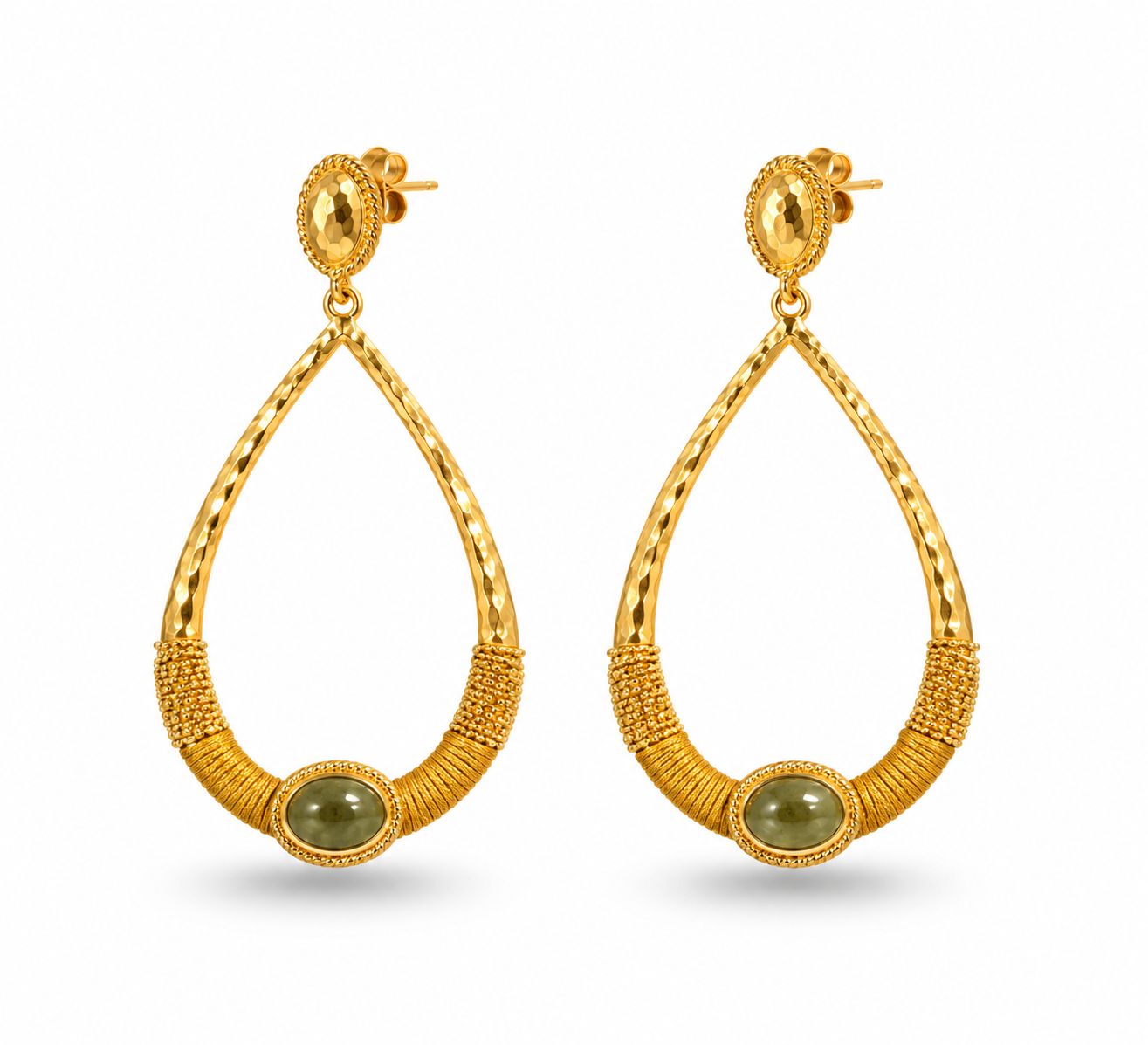 Stud Earrings Drop - Vesuvianite