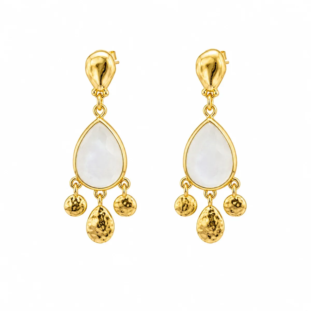 Earrings Stud - Drop Gold, Model: Pearl