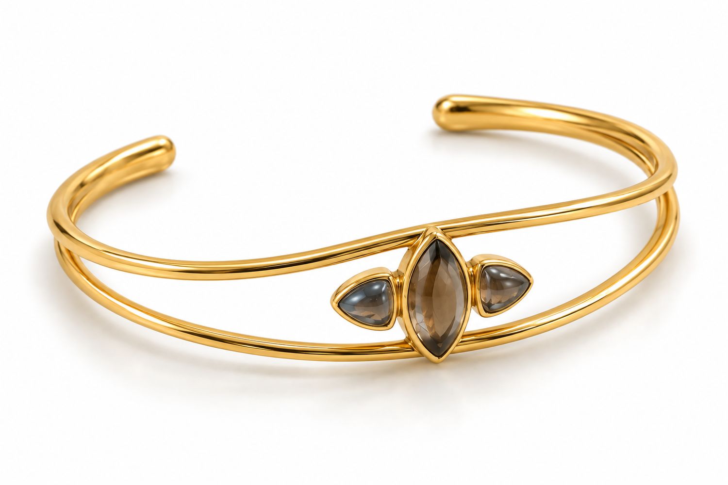 Bracelet Cuff - Smokey Quartz