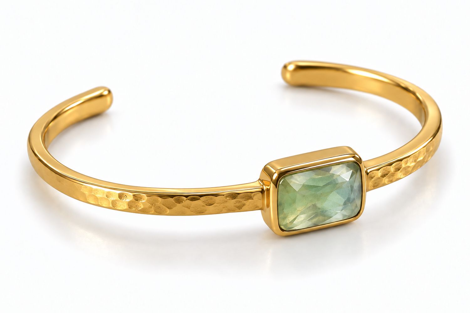 Cuff Gold - Clear Quartz Dublette