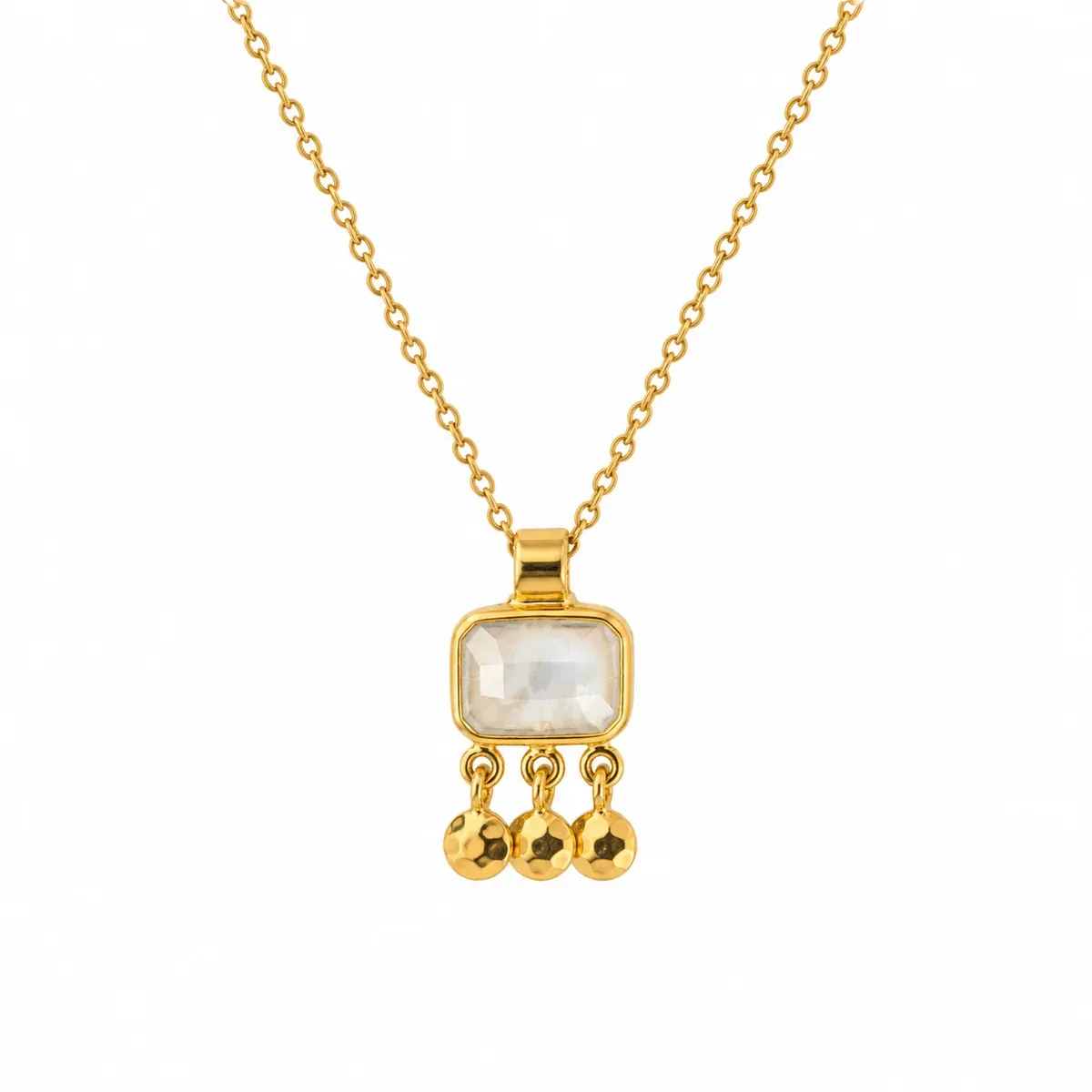 Necklace Square Charm, Style: Moonstone