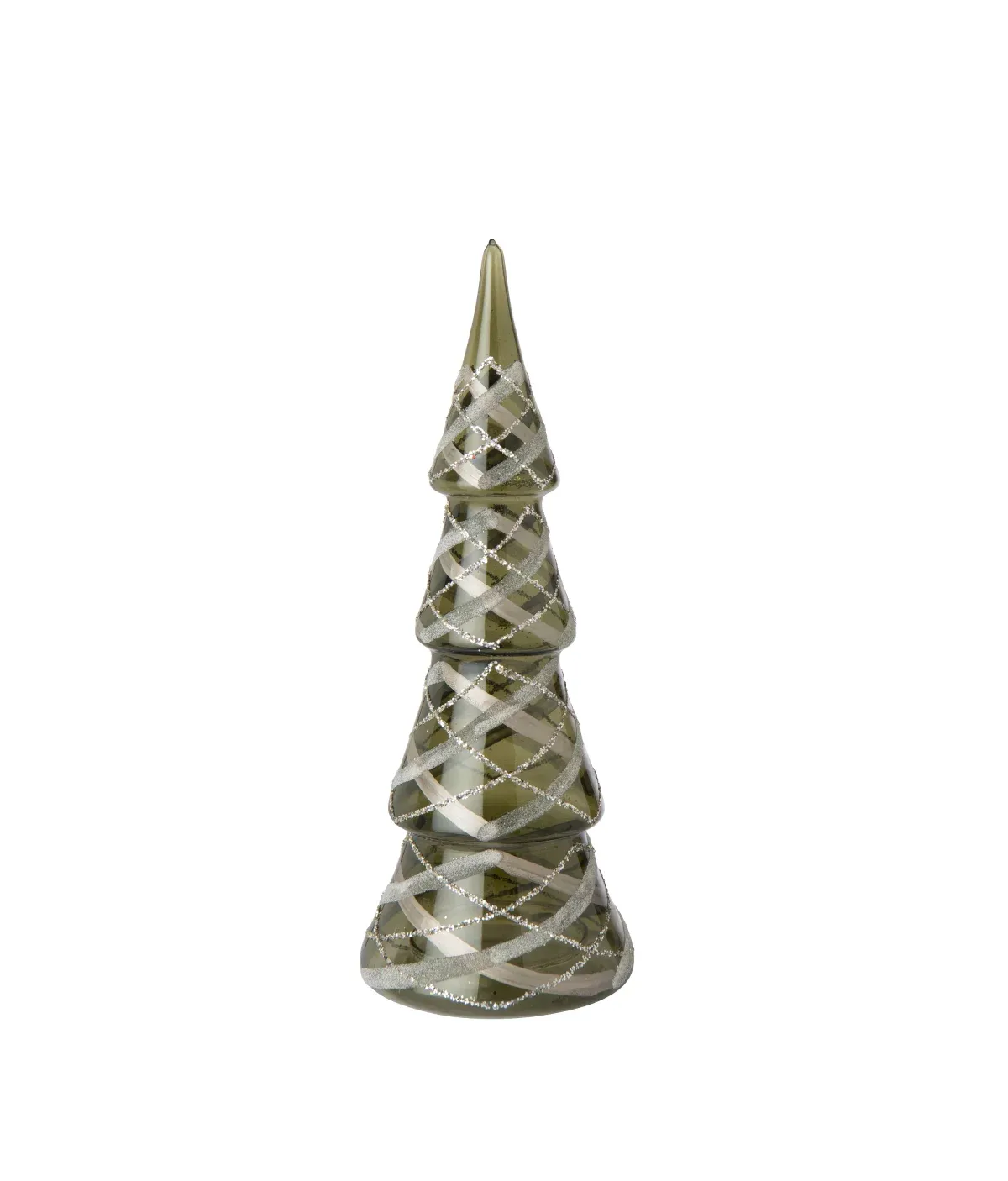 Tree Checkered Glass Dark Green/Gold Small