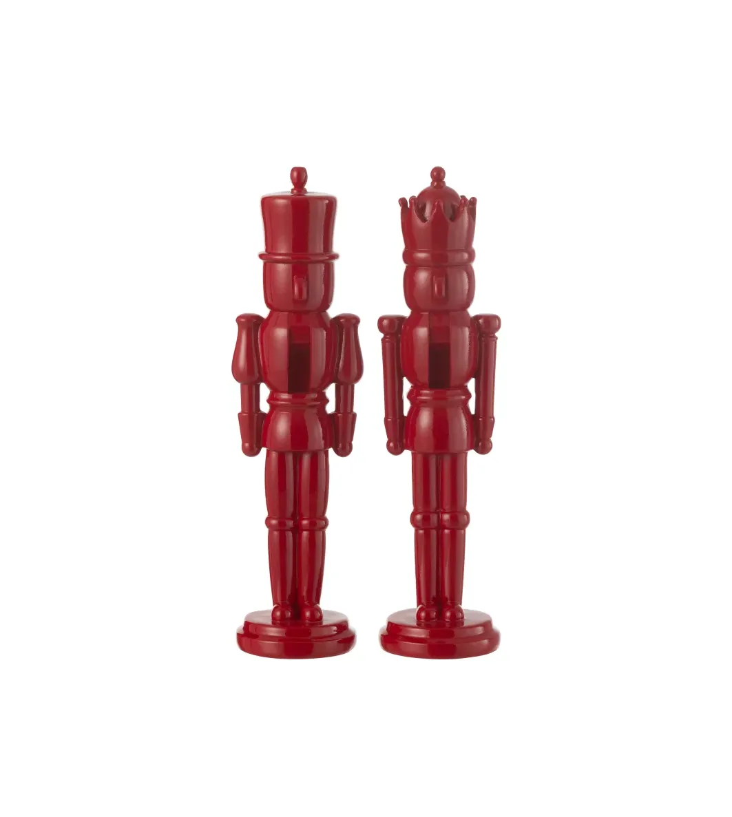 Nutcracker Resin Shiny Red Small Assortment Of 2