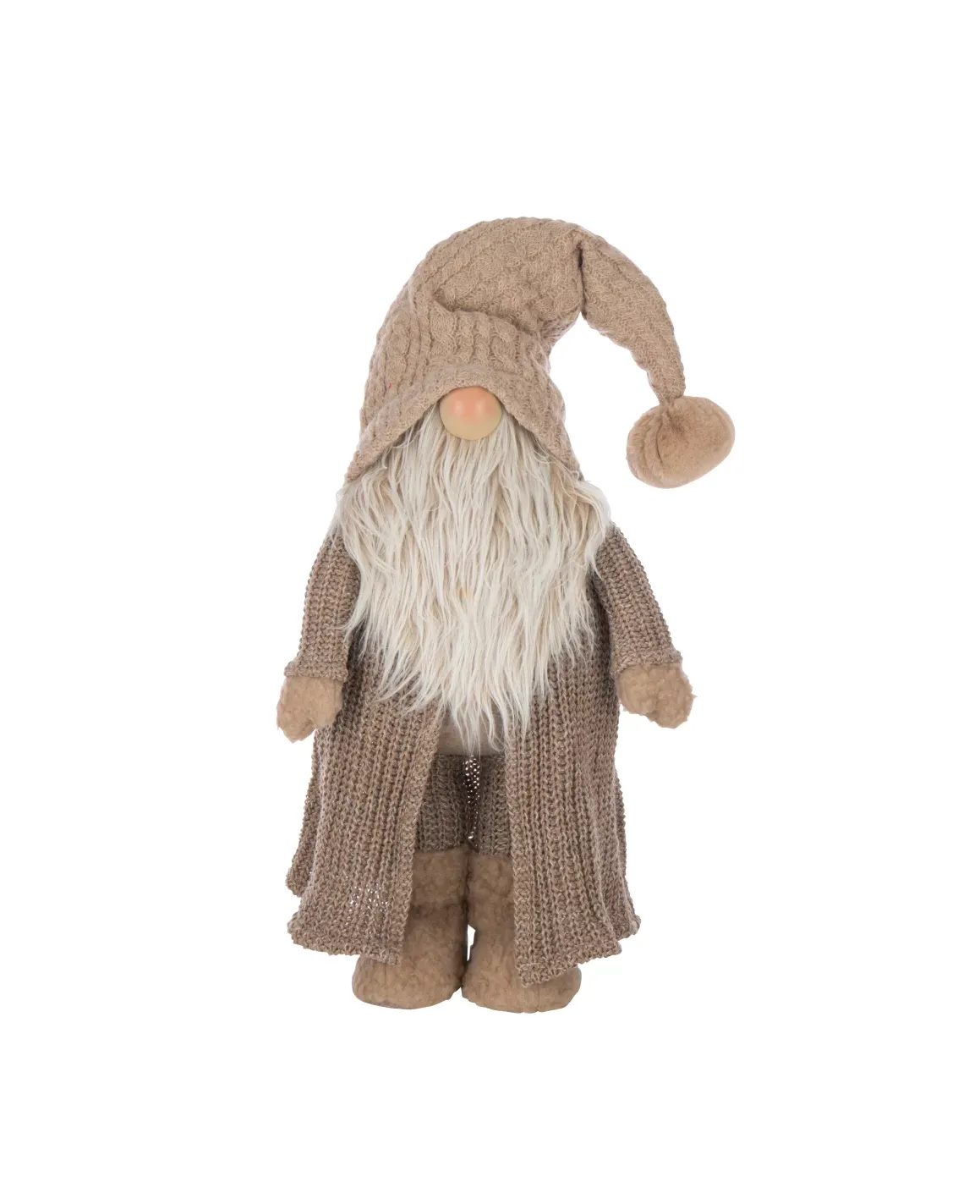 Santa Claus Winter Sweater Polyester Taupe/Off-White