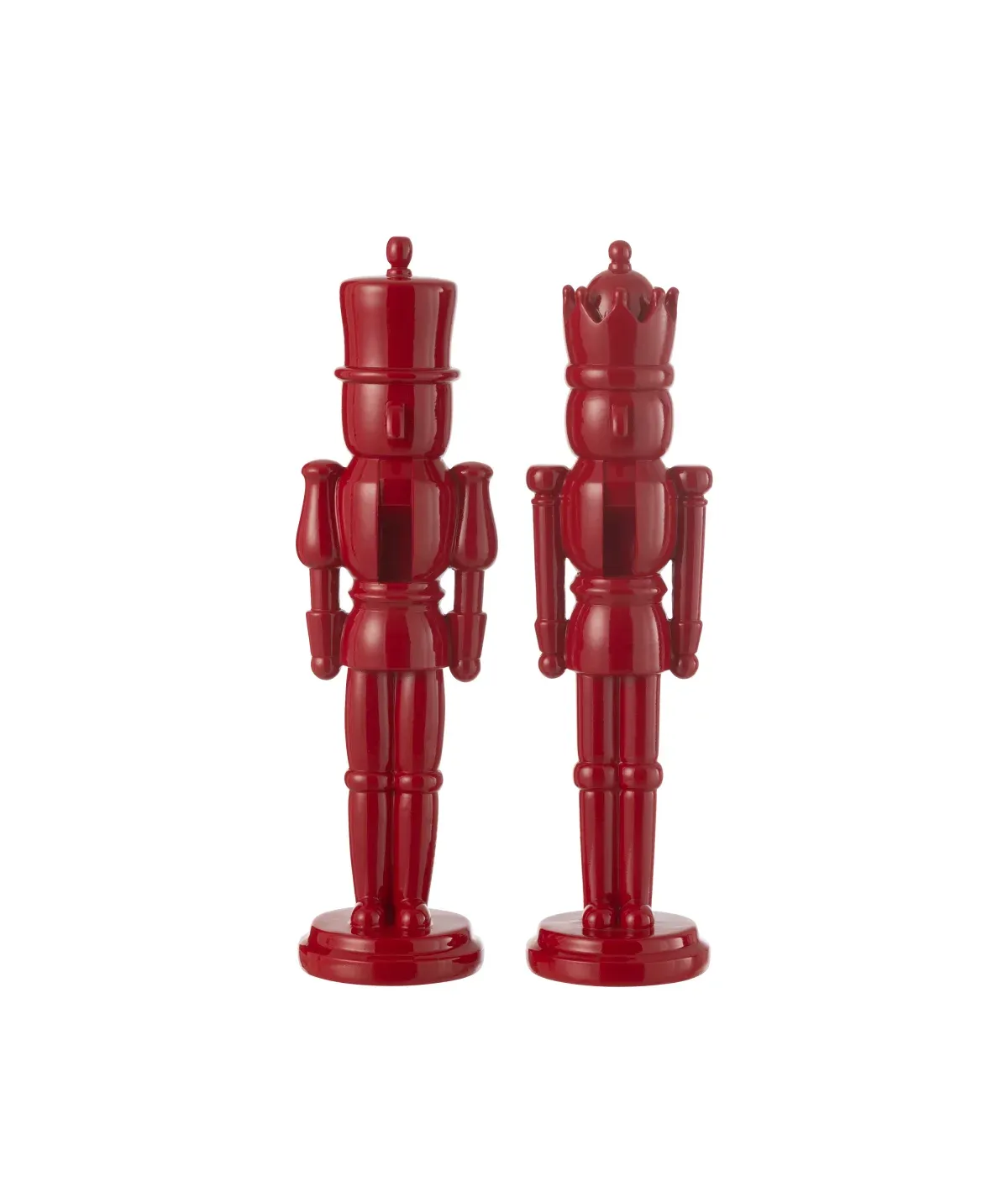 Nutcracker Resin Shiny Red Medium Assortment Of 2