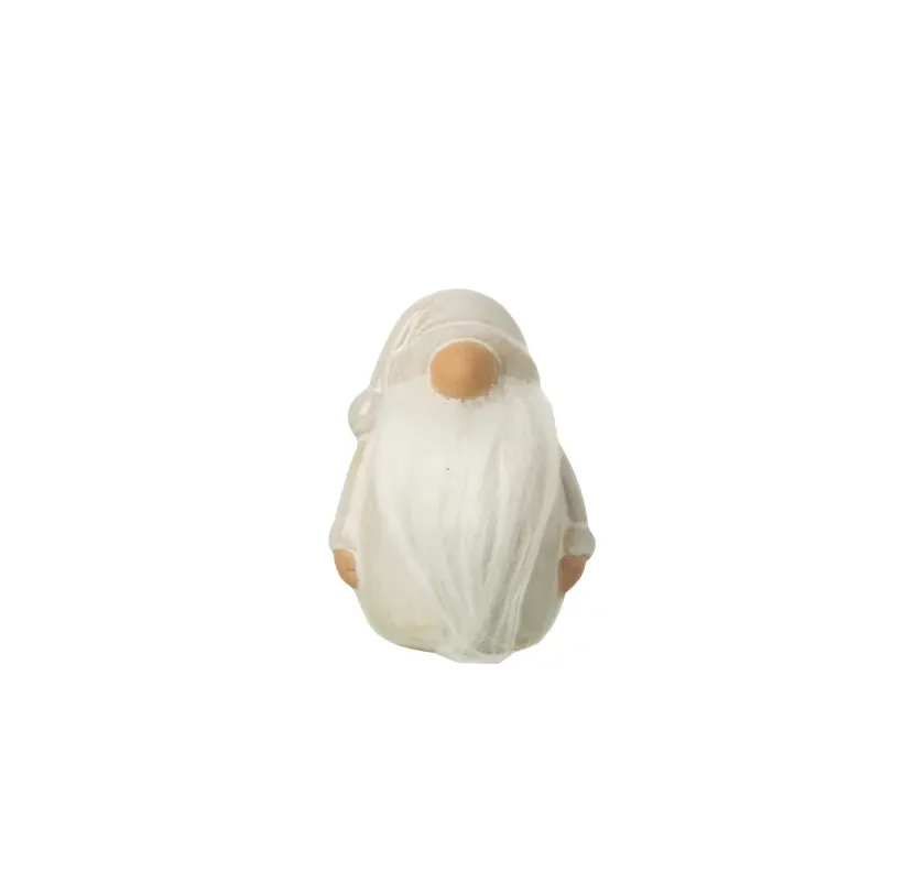Gnome Textile Beard Porcelain Light Grey Smal