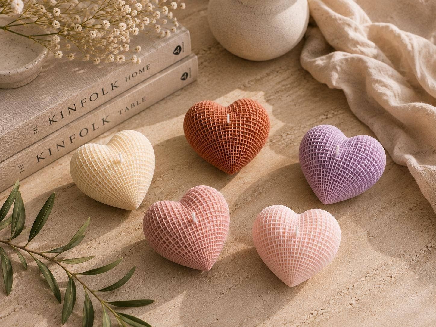 Heart Shaped Soy Candle for Romantic Decor &amp; Weddi, Color: Cinnamon brown, Size: S