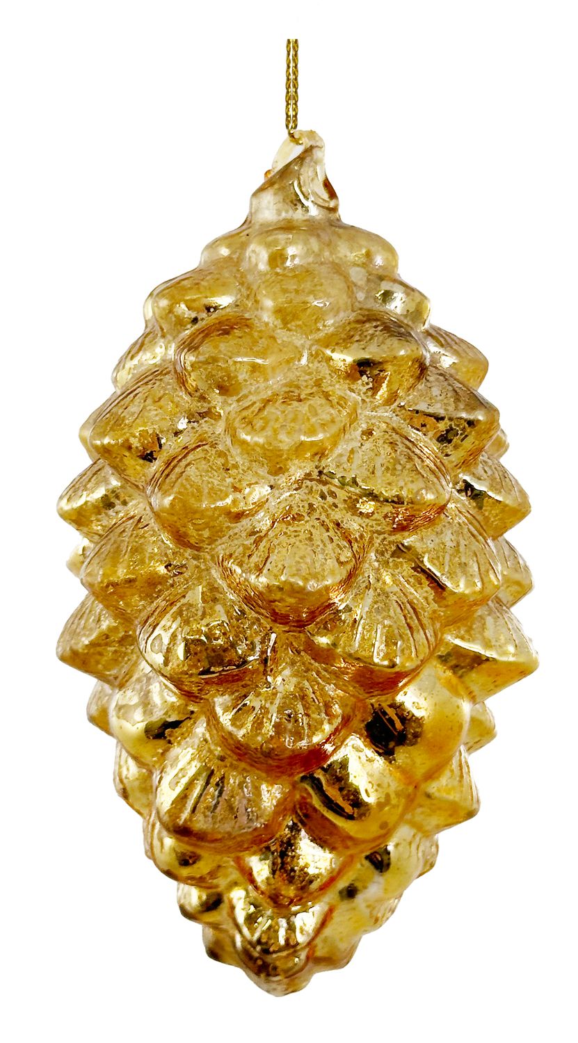 Glass cone antique gold 10cm