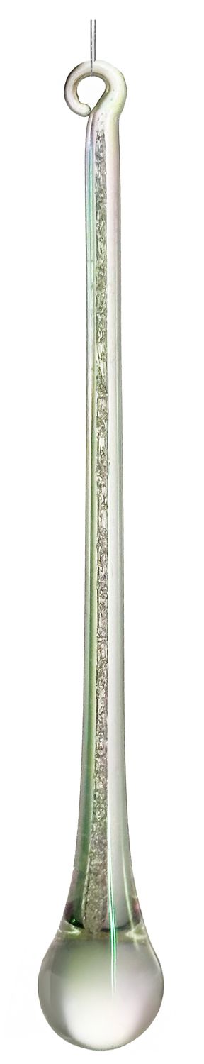 Glass drop transparent lustered w/sanded inside 15cm