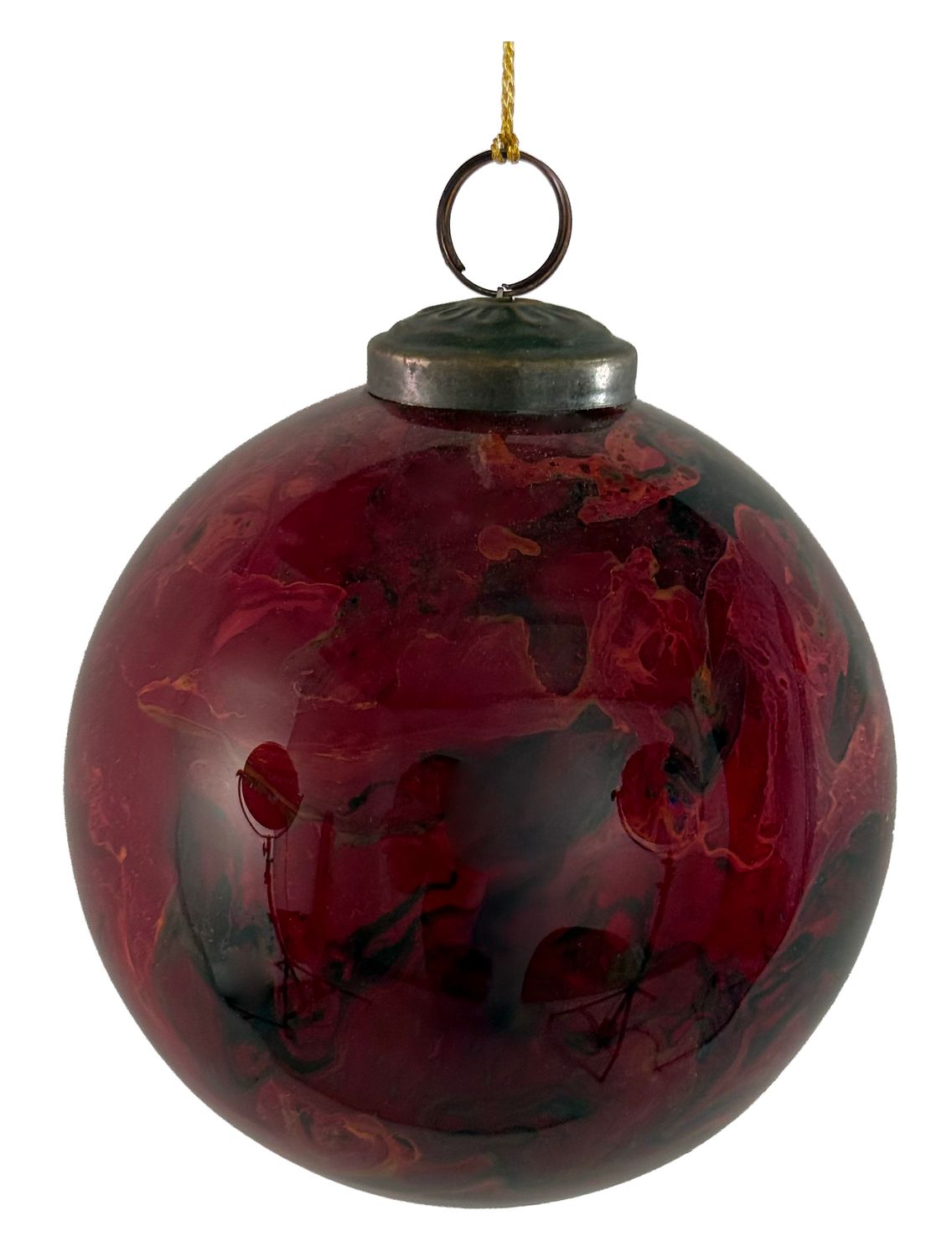 Glass ball burgundy oiled 10cm