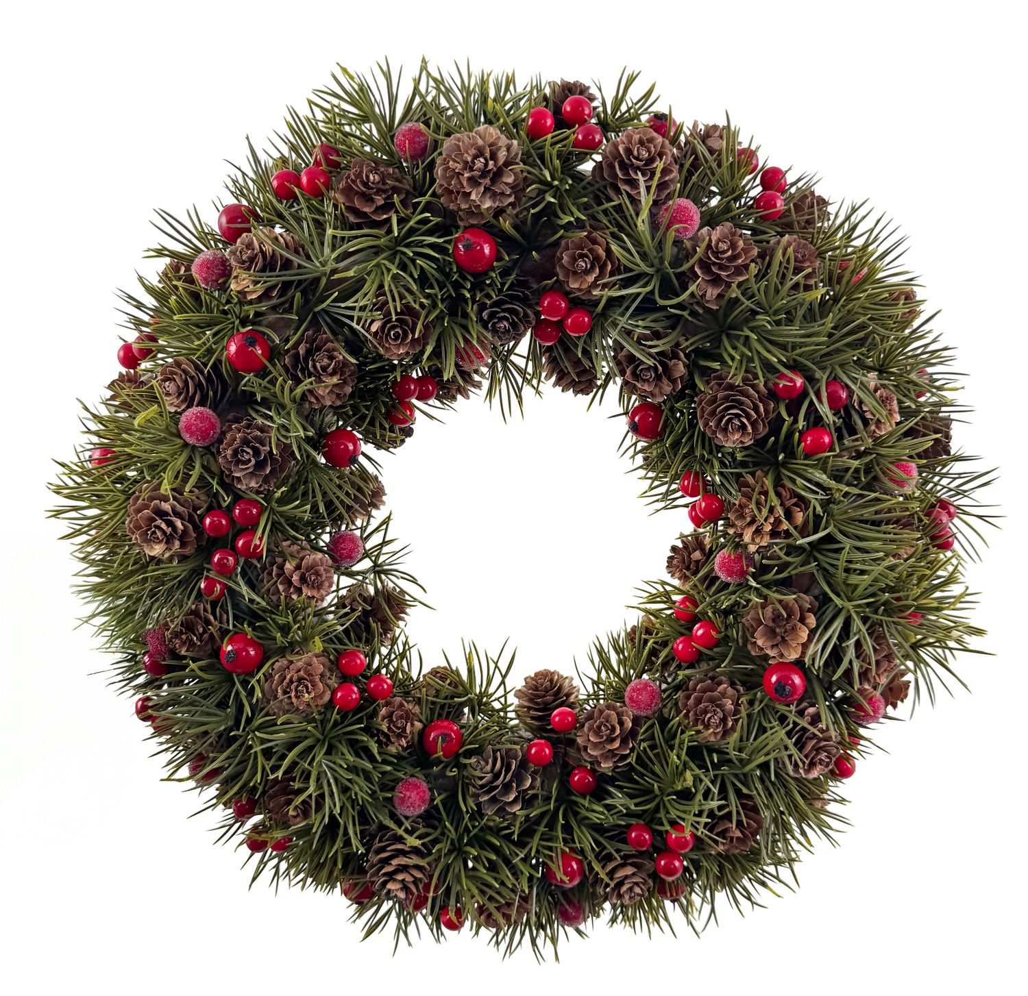 Larix cone berry wreath with pine 33cm