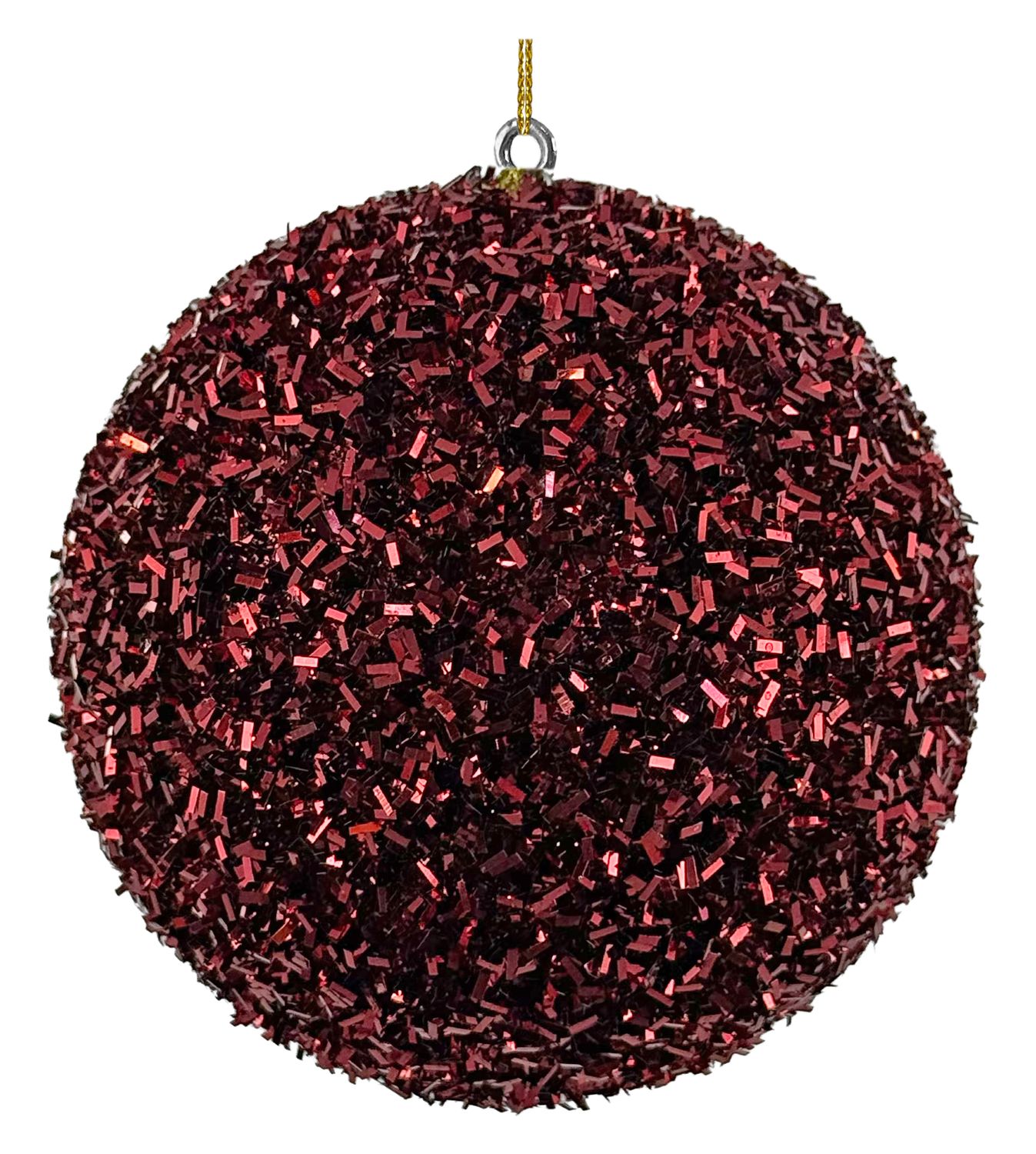 Tinsel ball red 10cm