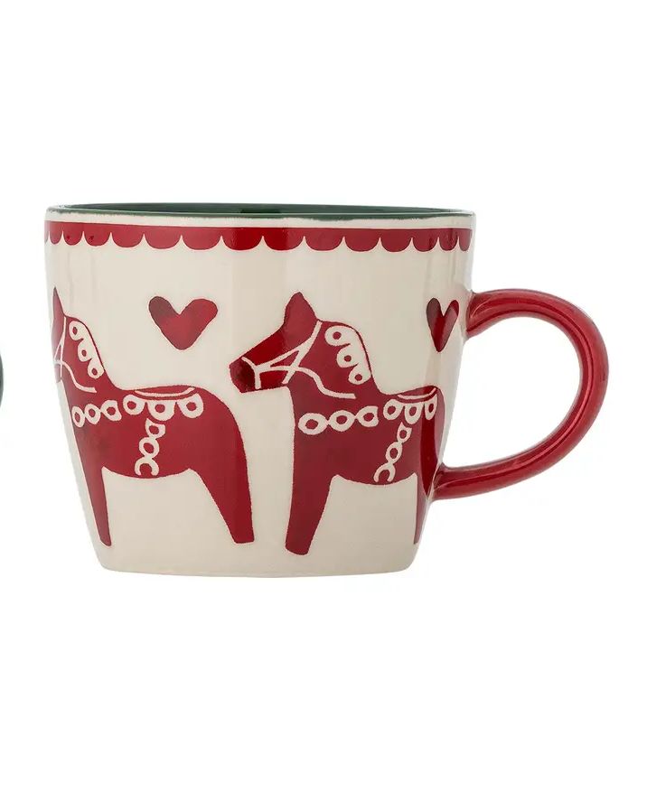 Siffer Mug, Multi, Stoneware, Color: Red