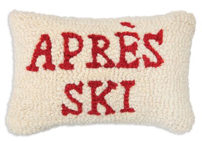 Apres Ski Winter Snow Woods Decorative Pillow