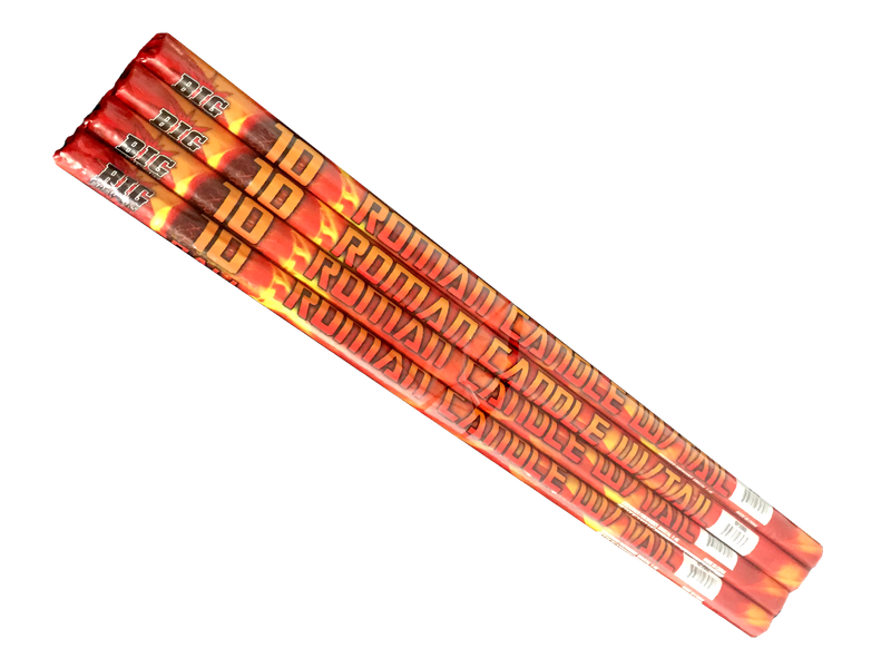 10 BALL ROMAN CANDLE W/TAIL