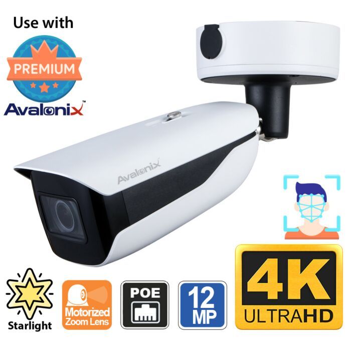 12MP Ultra HD IP Camera — 4X Zoom &amp; Facial Recognition