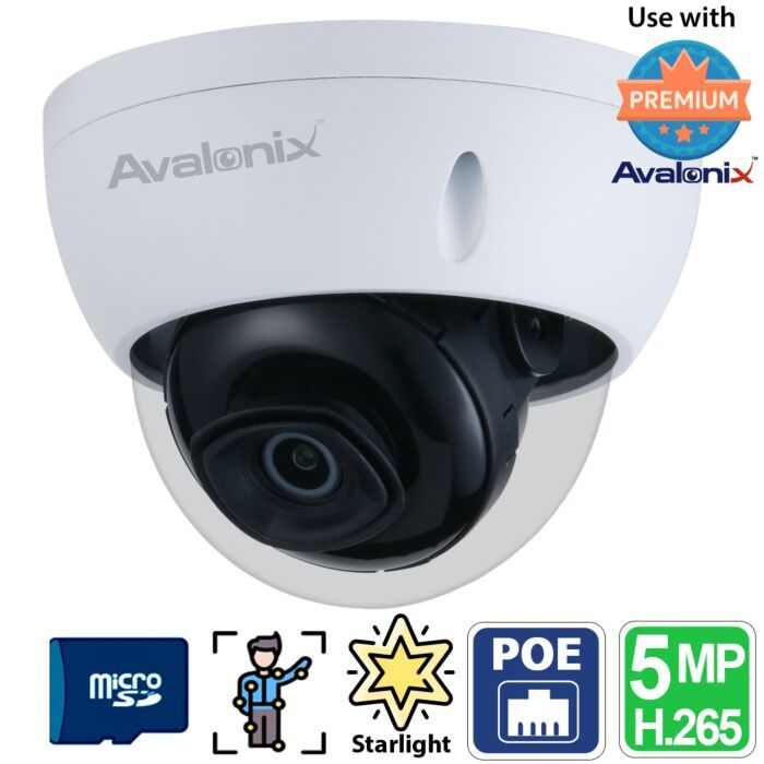5MP Vandal‑Resistant IP Dome Camera — SMD, Night Vision &amp; Starlight