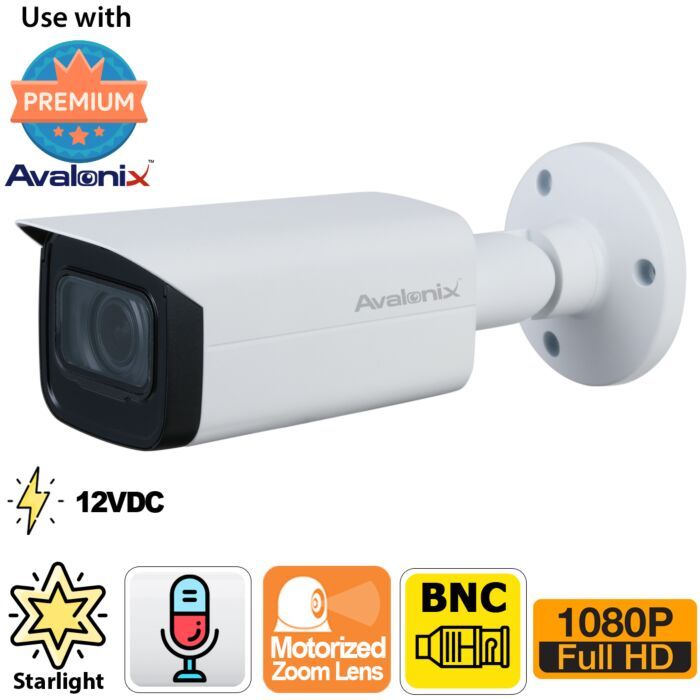 Long Range Night Vision 1080P Analog Bullet Camera, 5X Zoom, 12V DC