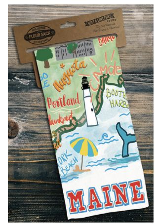 Vintage Maine Map Towel MSC0119