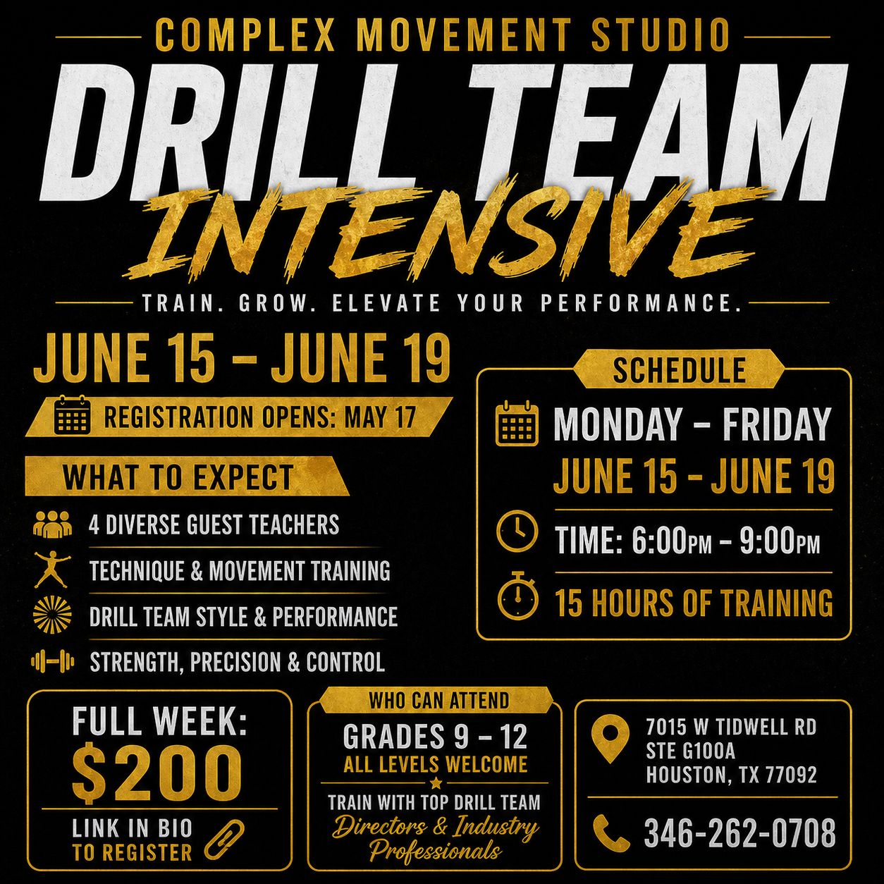 (FENDI) DROP-IN CLASS DRILL TEAM INTENSIVE JUNE 16th 6:00-7:30PM