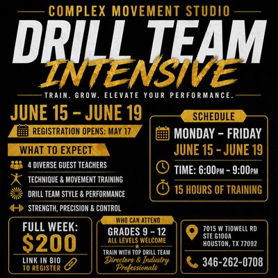 (FENDI) DROP-IN CLASS DRILL TEAM INTENSIVE JUNE 16th 6:00-7:30PM