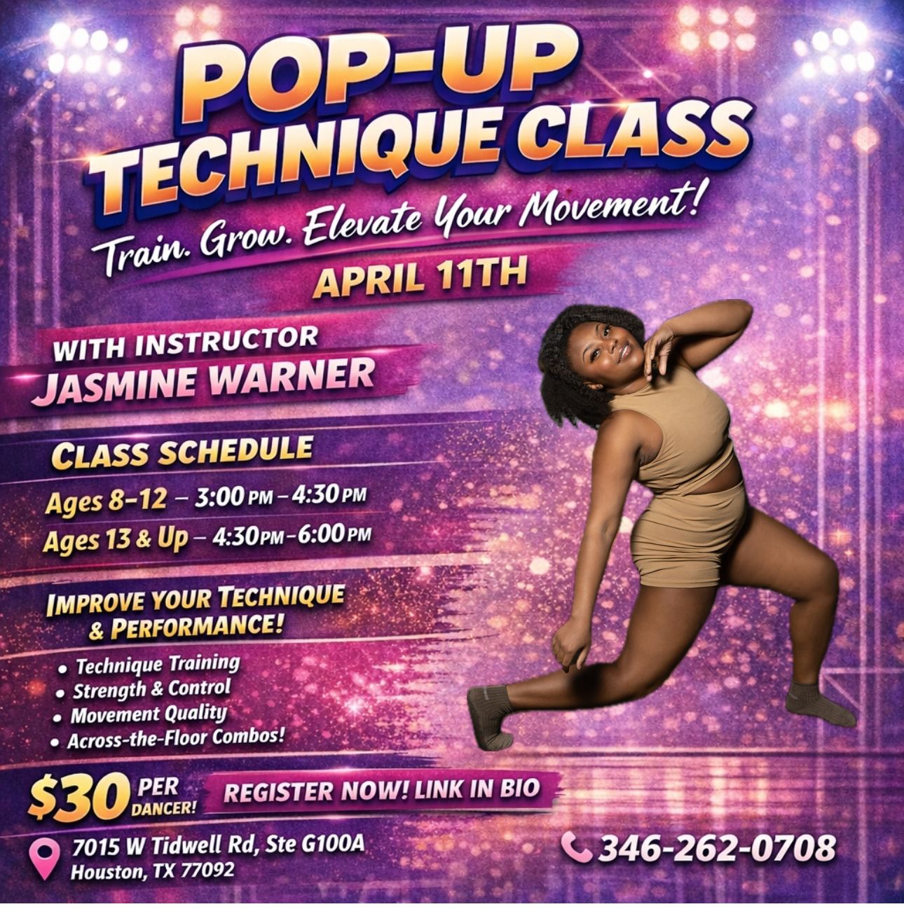 Technique Class April 11th 4:30-6:00pm