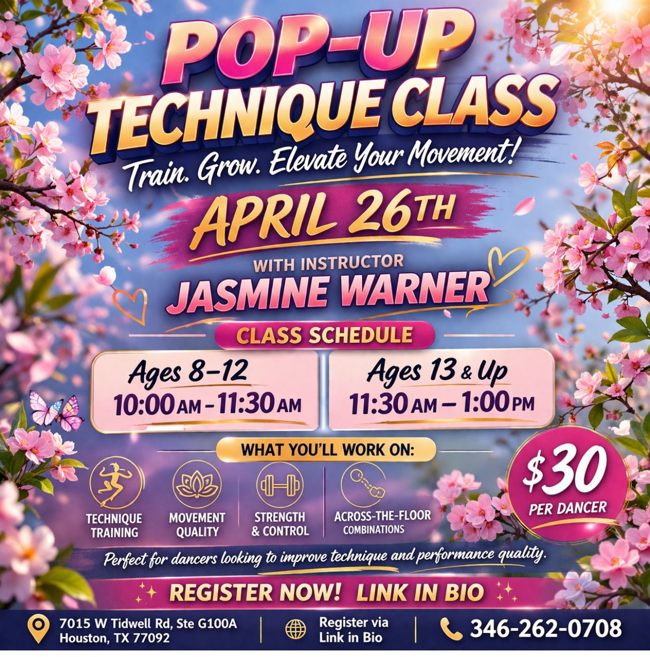 Technique Class 11:30-1:00pm (April 26th)