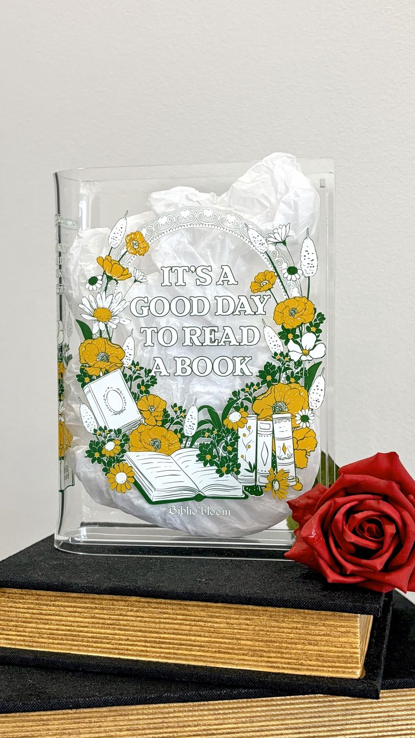 IT'S A GOOD DAY TO READ A BOOK VASE YELLOW