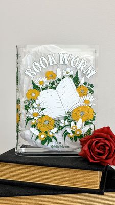 BOOKWORM ACRYLIC BOOK VASE YELLOW