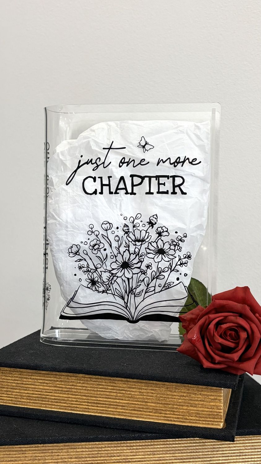 JUST ONE MORE CHAPTER BOOK VASE