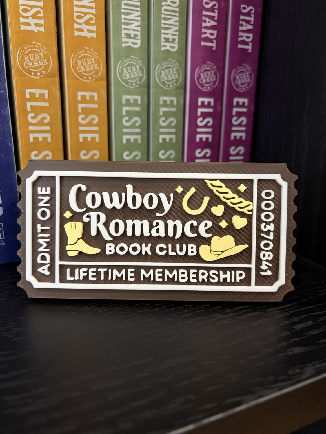 COWBOY ROMANCE BOOK CLUB TICKET