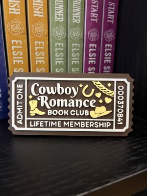 COWBOY ROMANCE BOOK CLUB TICKET