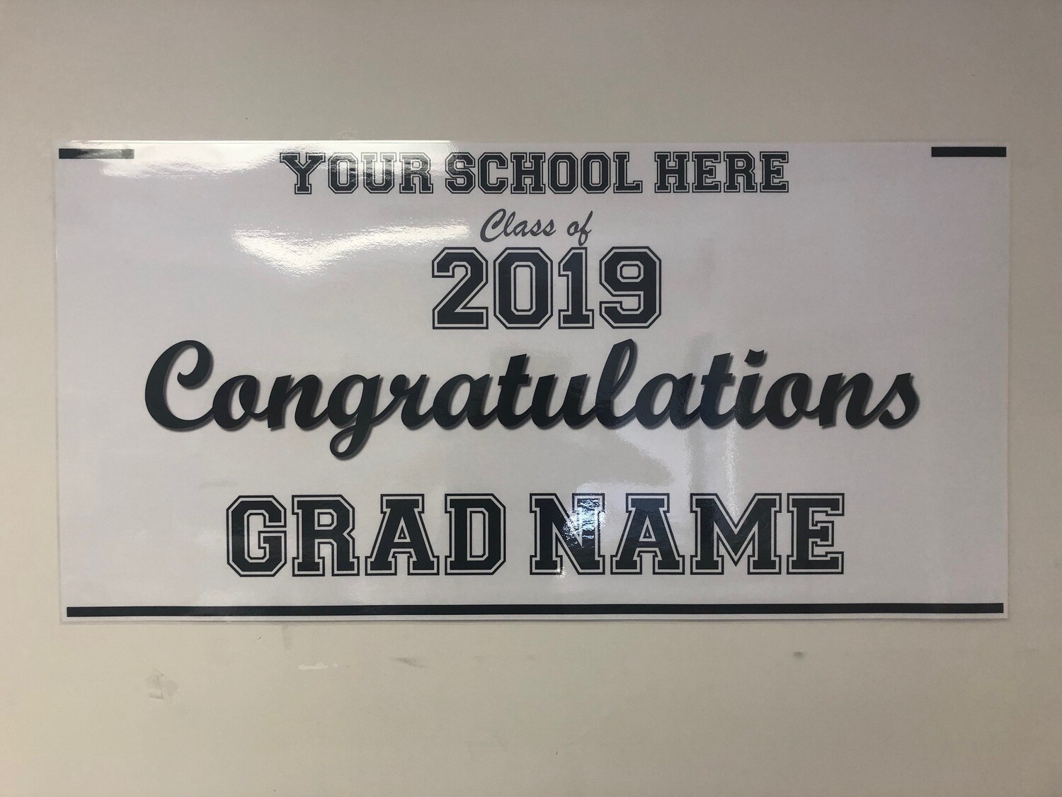 Large Class of 2019 Graduation Banner, Custom Personalized 24&quot; x 48&quot;
