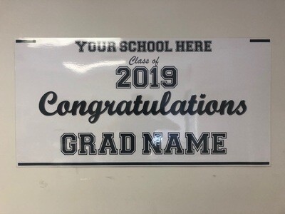 Large Class of 2019 Graduation Banner, Custom Personalized 24" x 48"